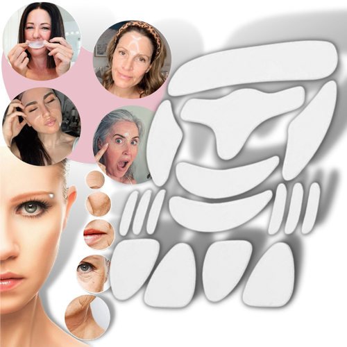 16 Patchs en silicone anti-rides pour le visage